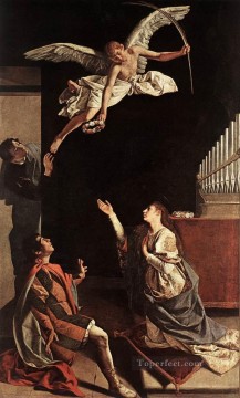 Santos Cecilia Valerianus y Tiburtius pintor barroco Orazio Gentileschi Pinturas al óleo